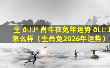 生 💮 肖牛在兔年运势 🕊 怎么样（生肖兔2026年运势）